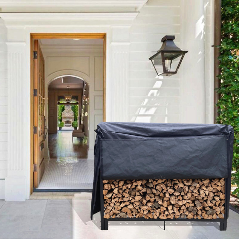 Porte-bûches robuste en bois Artibear pour support de bûches en métal