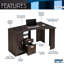 Bureau de bureau Techni Mobile Classic avec beaucoup de rangement et une finition antique élégante, parfait pour un usage domestique ou professionnel