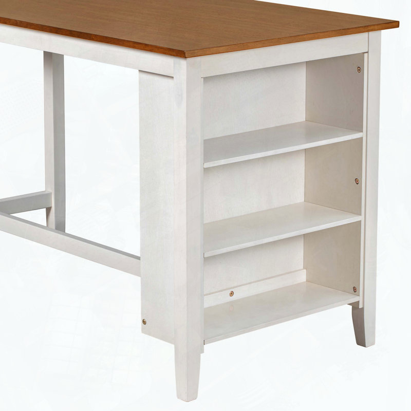 Ensemble de table de salle à manger à hauteur de comptoir en bois rustique avec chaises