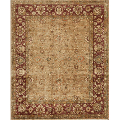 Peshawar One-of-a-Kind Rectangle 8' x 9'7" 2010s Rectangle Wool Area Rug in Beige and Brown