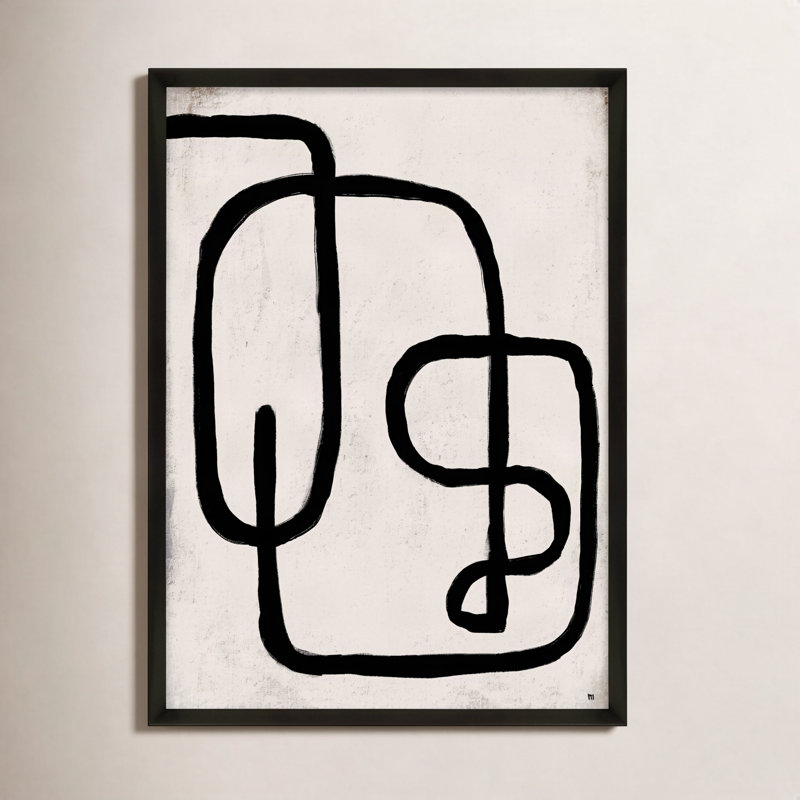 Linework 2 Painting by StudioM, 25" H x 17.5" W x 1.25" D, Black Framed Paper