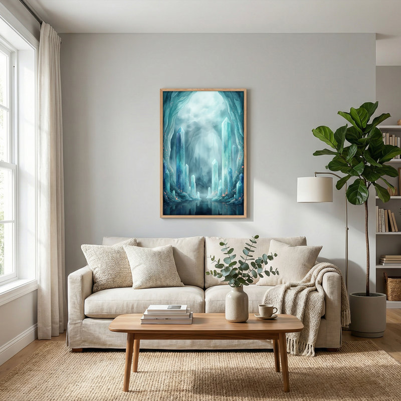 Ensemble de 1 tableau sur toile « Grotte de cristal », 48"H x 36"W, Natural