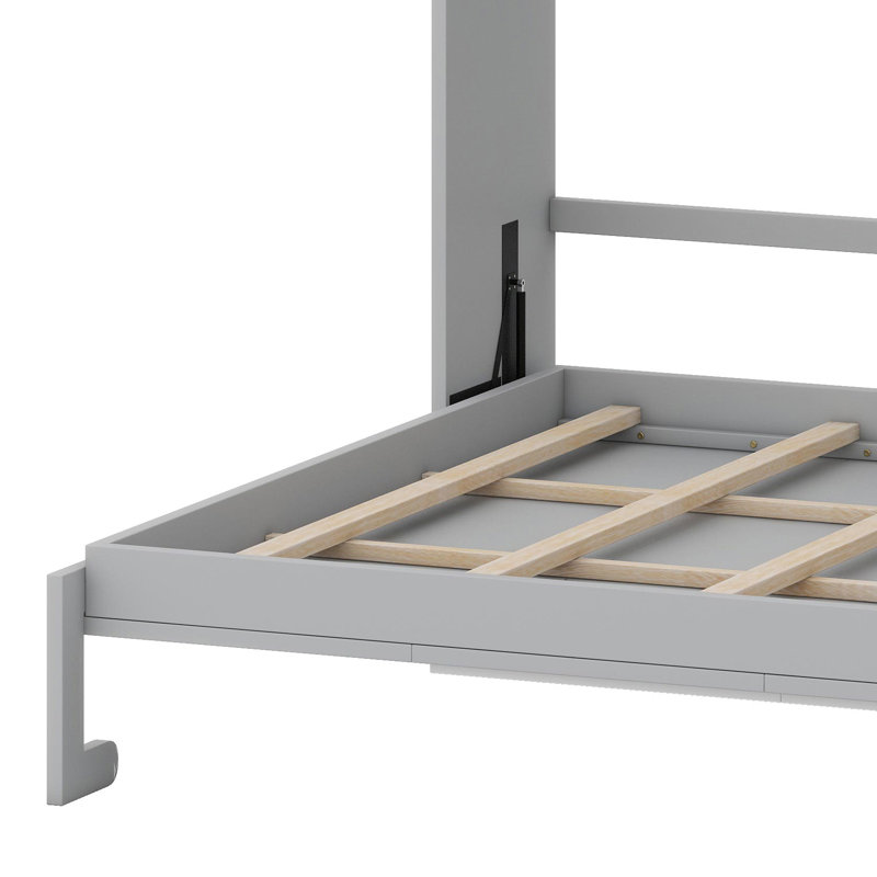 Lit escamotable mural peu encombrant avec ports de charge USB intégrés, Gris