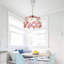 Luminaire suspendu simple en verre avec fleurs roses
