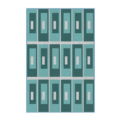 Tapis décoratif bleu ciel à motif géométrique Pridemore