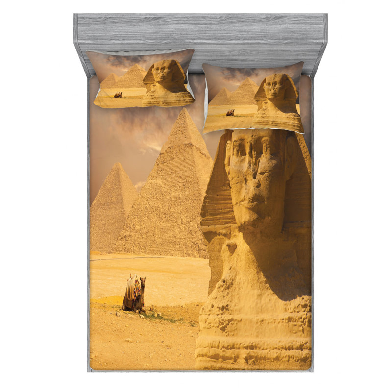 Egyptian Microfiber Sheet Set, Queen Sheet Set + Fitted Sheet + 2 Pillowcases