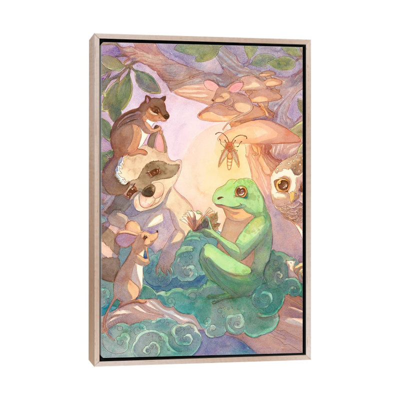 Stories Souvent Told - reproduction d'art murale - toile, H 60 po x l 40 po, Impression encadrée sans passe-partout, Beige