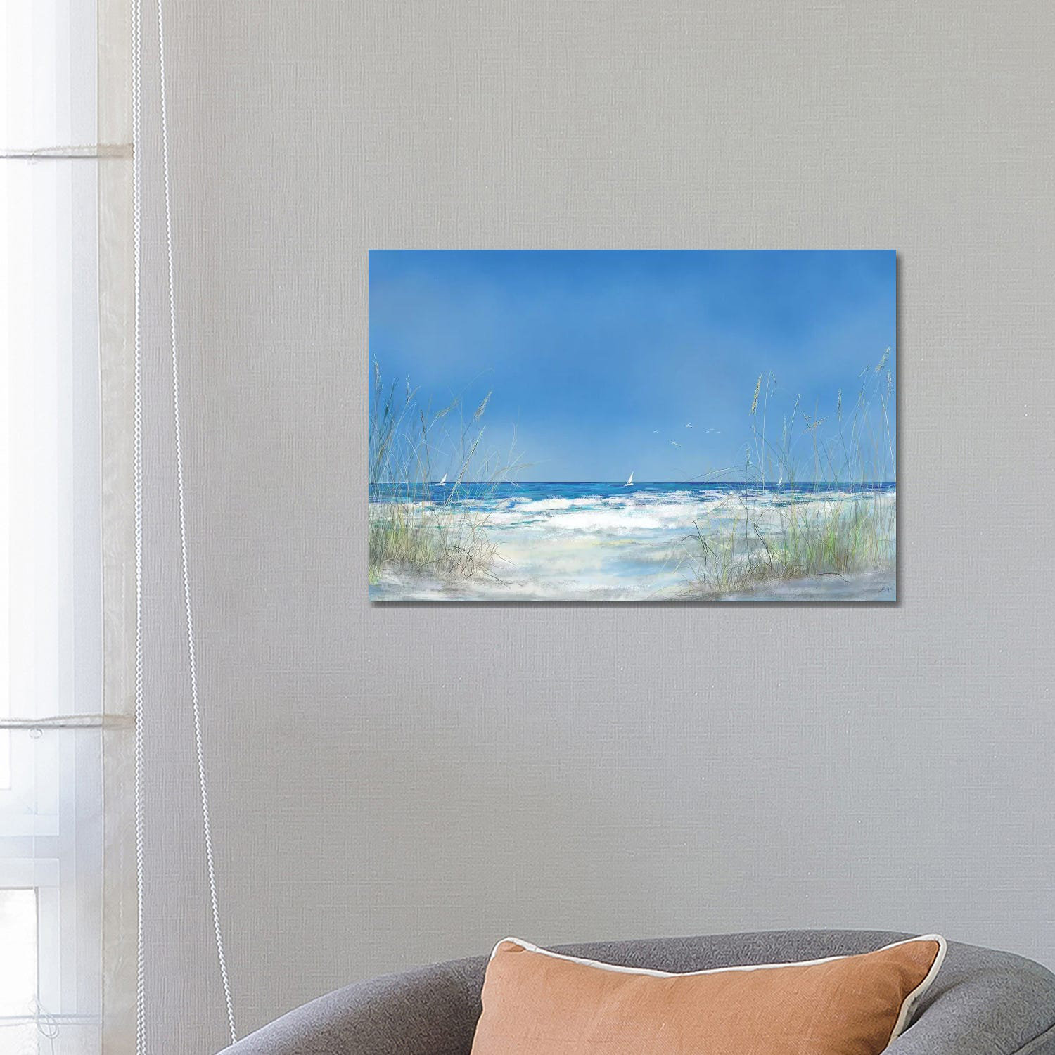 House of Hampton Grassy Seascape by Julie Derice - Wrapped Canvas ...