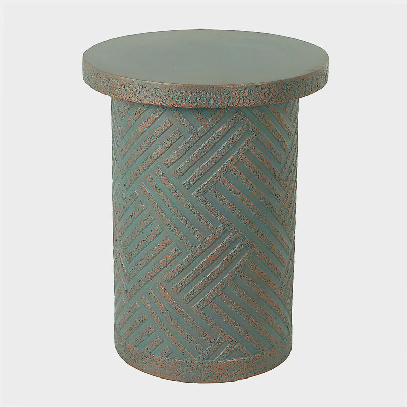 Tables de bout d'extérieur en ciment pour le patio, table d'appoint de jardin, petite table d'appoint ronde et moderne pour l'extérieur, tabouret de jardin en forme de souche d'arbre pour l'intérieur et l'extérieur