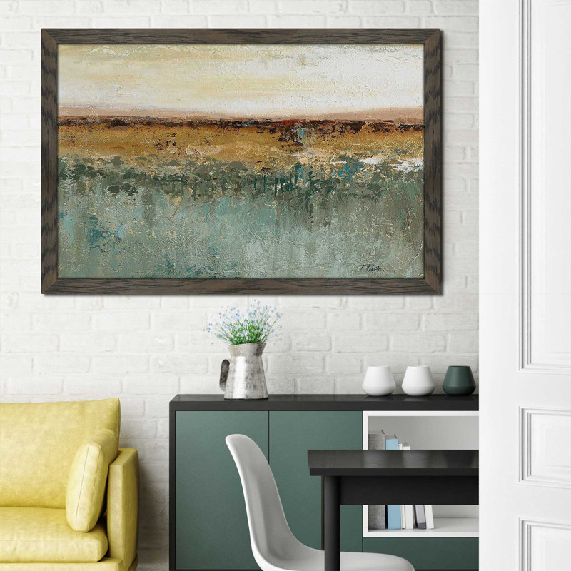 Antique Contemporary II by - Peinture, H 21,5 po x l 27,5 po x P 0,75 po, Cadre chocolat patiné