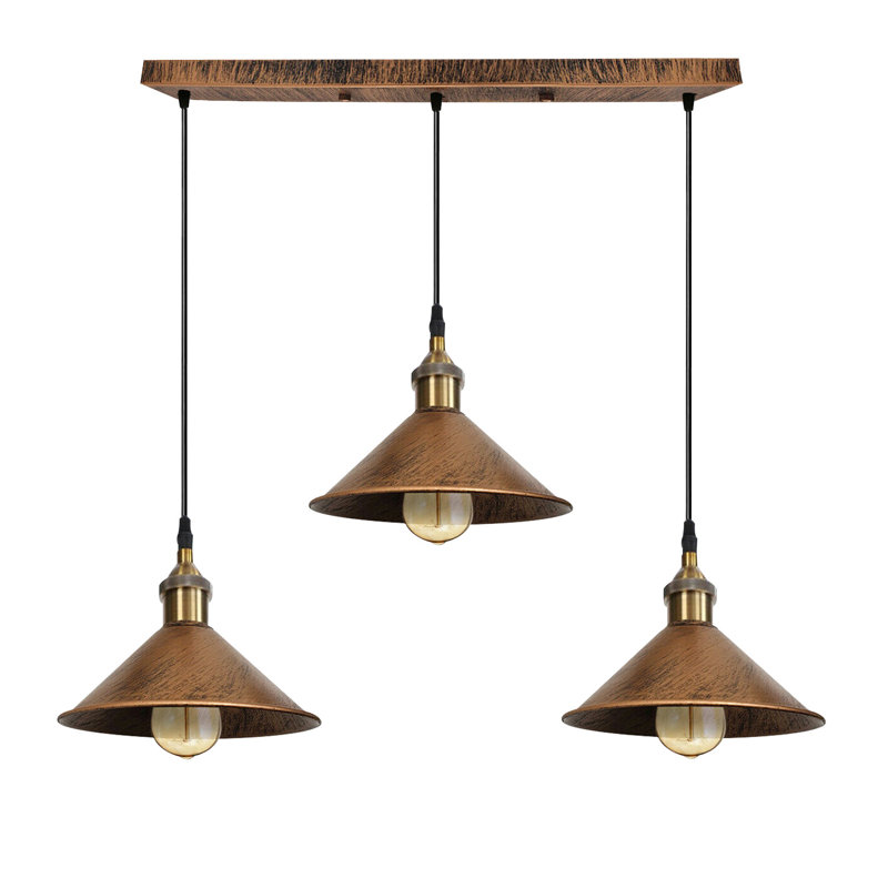 Lozano 3 - Light Kitchen Island Pendant, Brushed Copper