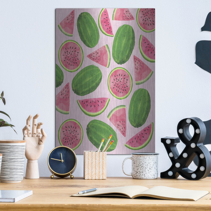  «Watermelons» par Elizabeth Caldwell, art mural en métal, H 16 po x l 12 po
