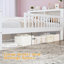 Lit simple blanc avec rangement et caractéristiques pour la tête de lit - Deux sous-tiroirs inclus-1230902539