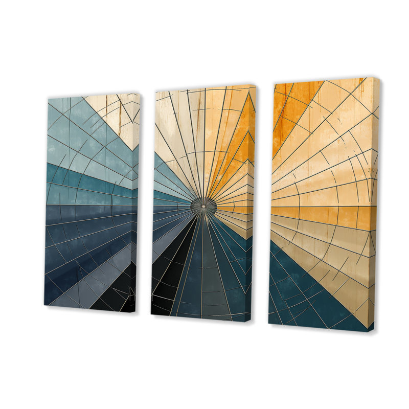 «Mid-Century New Balance Abstract Geometrics II», impression sur toile tendue 3 pièces, H 28 po x l 36 po x P 1 po