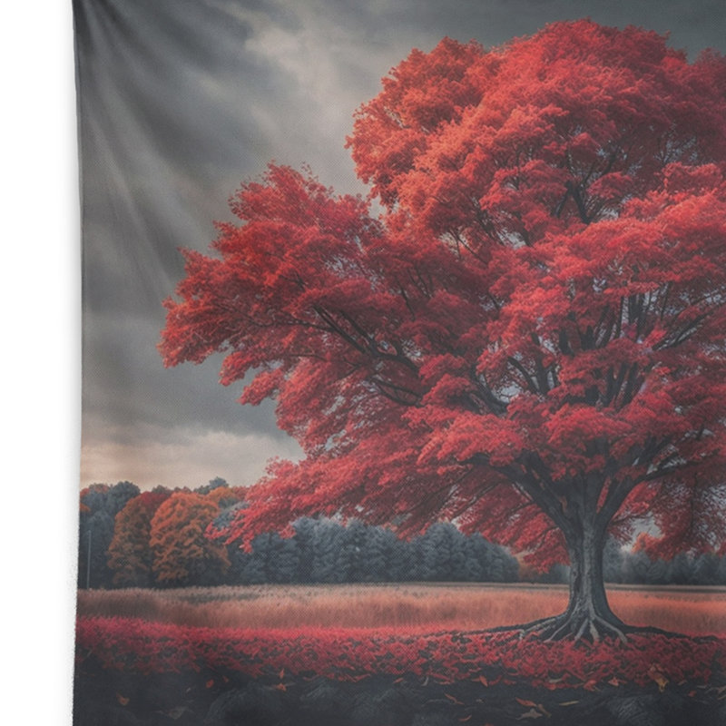 Polyester polyester solitaire arbre majestueux tapisserie forêt, H 50 po x l 60 po