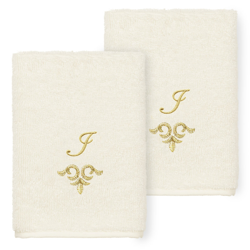 Ensemble de serviettes 100% lin Linica, I, Paquet de 2 débarbouillettes, Crème