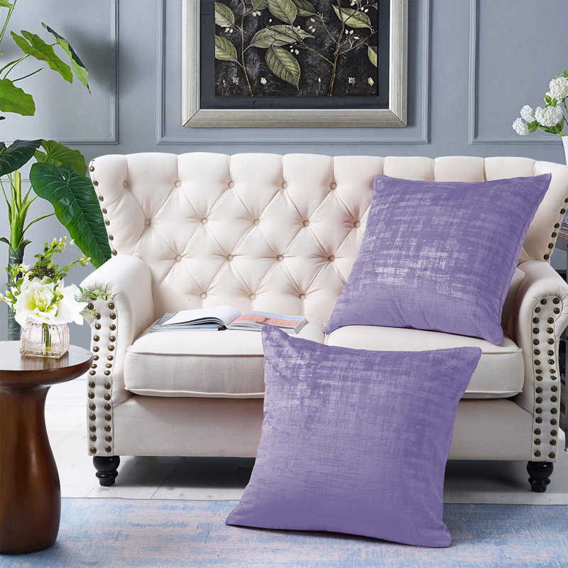 Textured Velvet Euro Reversible Pillow Cover, Violet