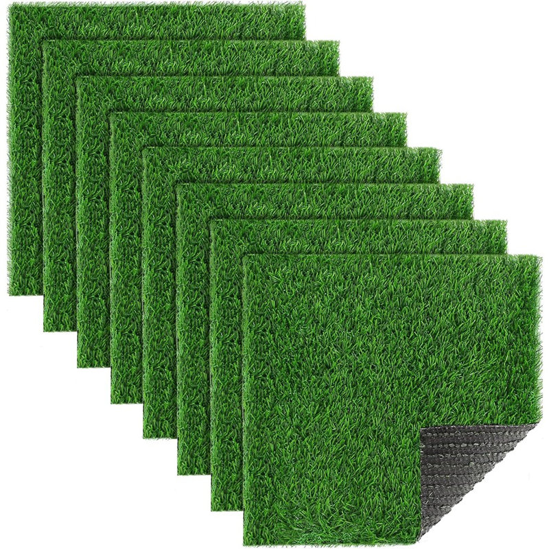 Ensemble de 8 napperons de table en gazon artificiel, vert