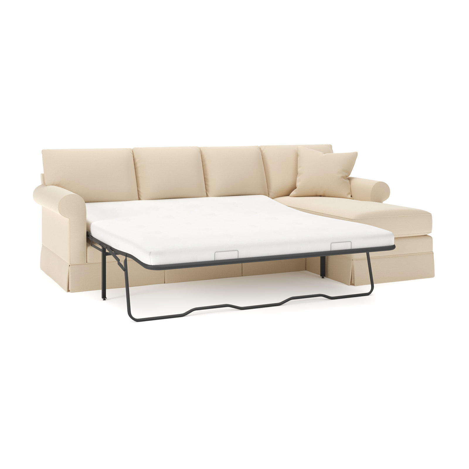Friedman Sleeper Sectional with Chaise, Canvas Flax Sunbrella® Canvas, Right Hand Facing