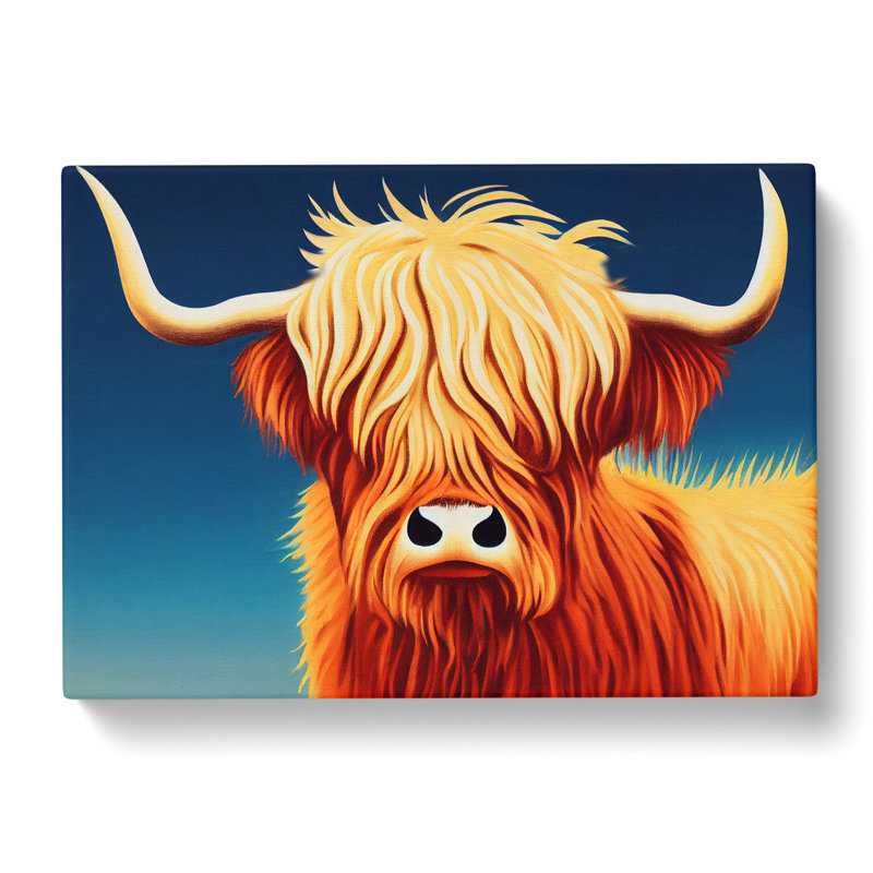 Artistic Highland Cow - Wrapped Canvas, 40cm H x 60cm W x 3cm D