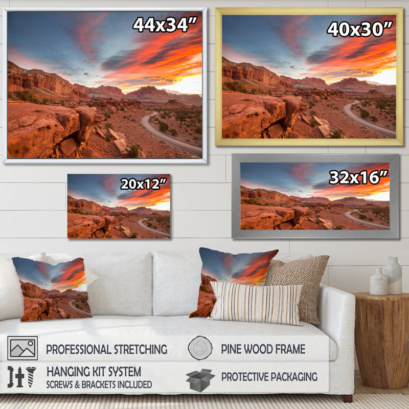 Bryce Canyon National Utak II sur impression sur toile, H 34 po x l 44 po x P 1,5 po, Cadre photo argenté