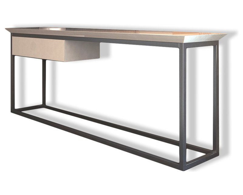 Saphire Console Table, 27.8" H x 78" W x 15.6" D, High Gloss