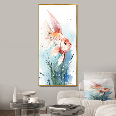 Papillon rose sous l'eau - Art mural