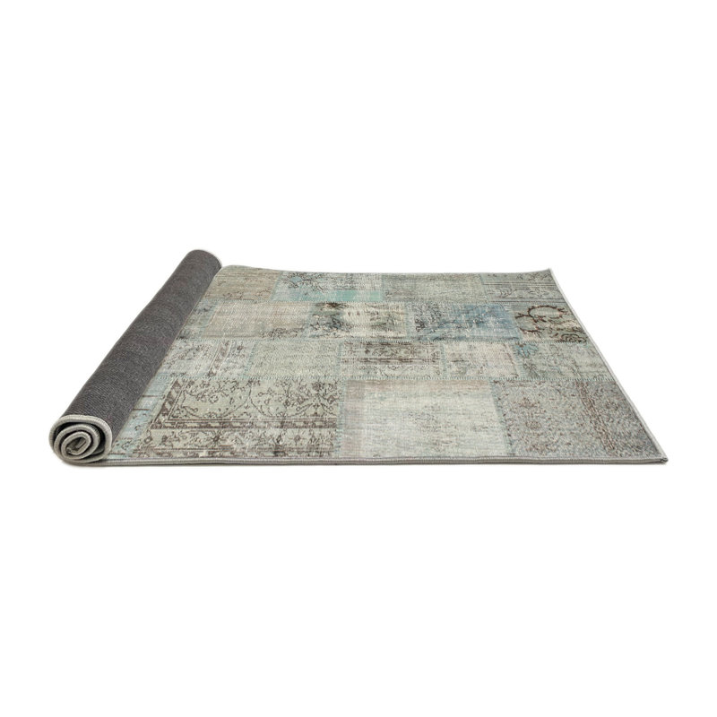 Tapis gris/beige/brun contemporain, Rond 4 pi