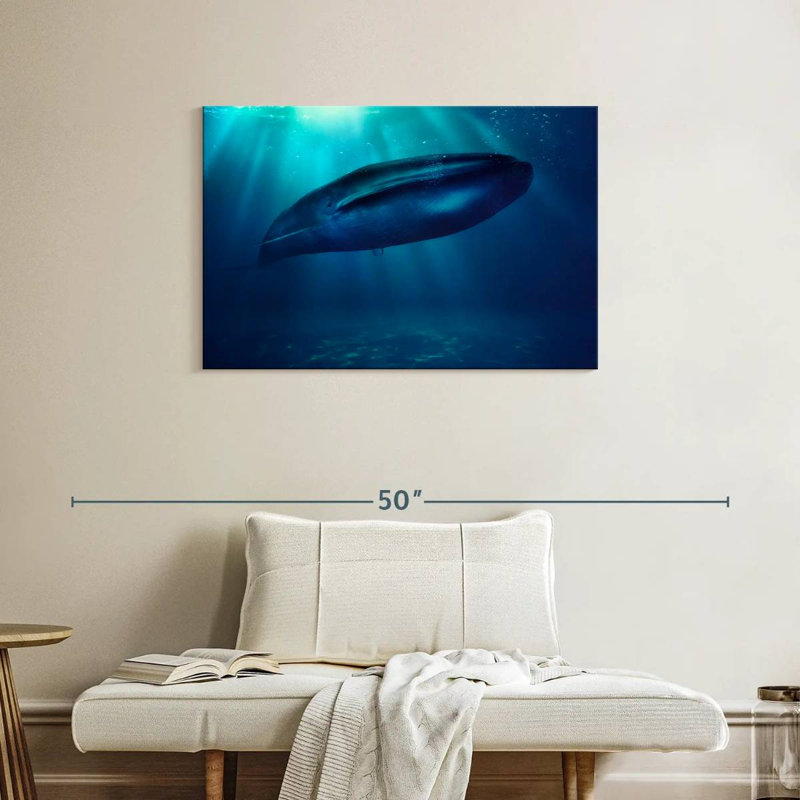 Brampt Blue Whale Underwater, 24'' H x 36'' W
