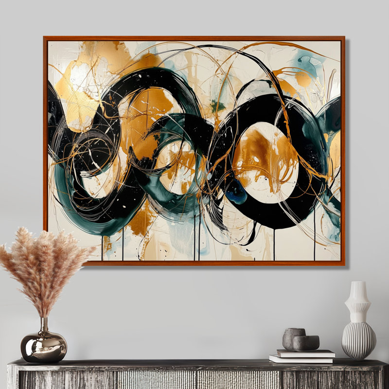 Art mural en toile Odier, H 30 po x l 40 po, Brun, Cadre flottant