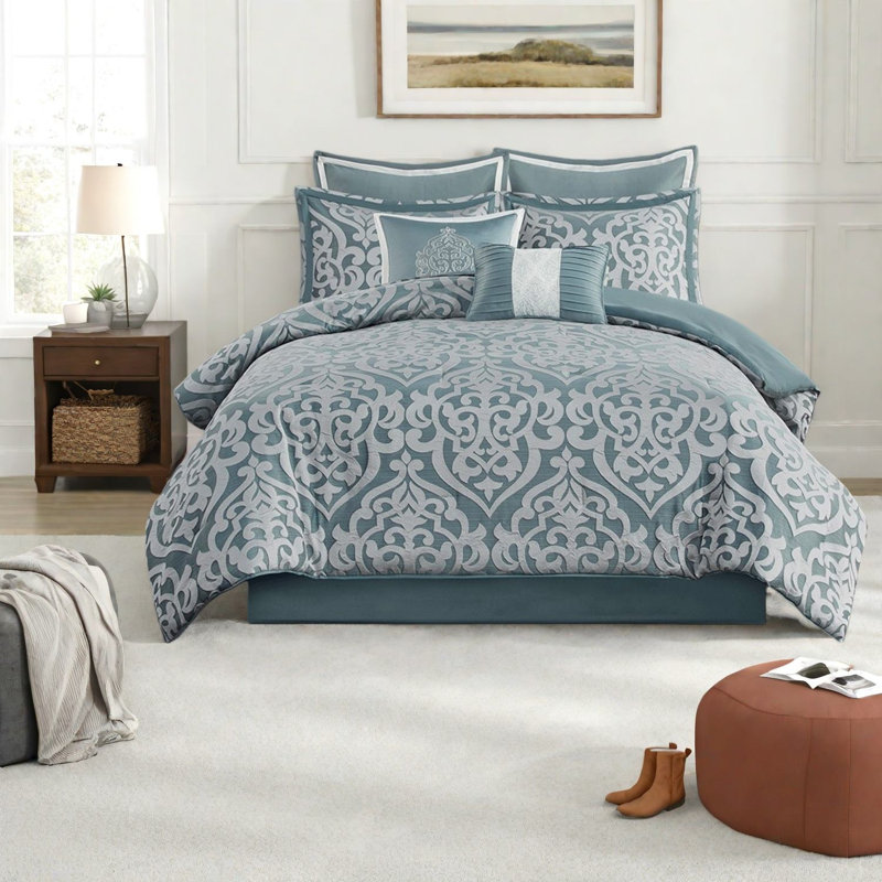 Ensembles de literie de luxe en damas de jacquard de polyester pour la maison moderne