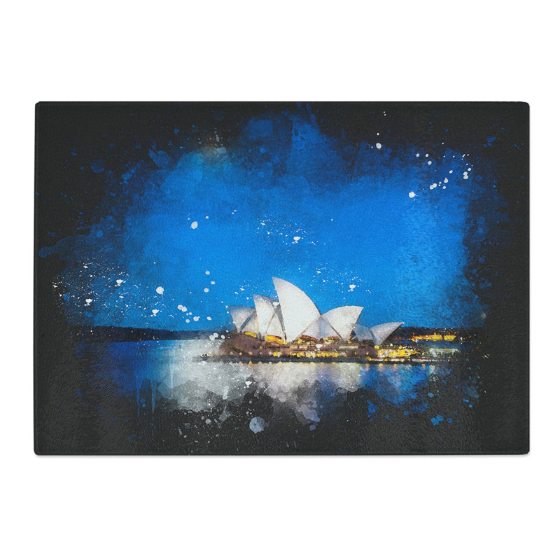 Tempered Glass Sydney Opera House Chopping Board, 28.5 cm x 39 cm