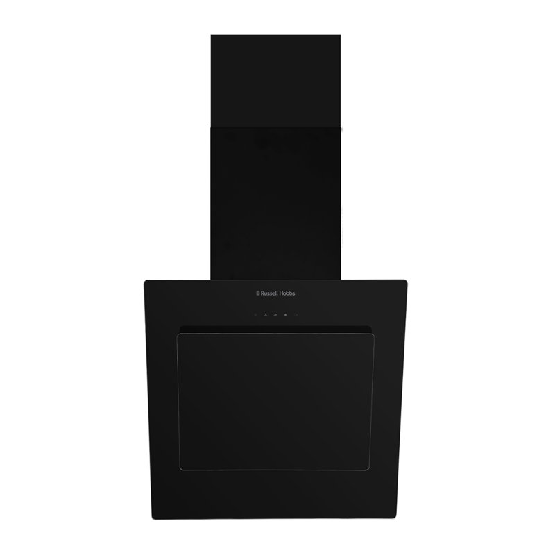 Russell Hobbs Rhgch702b-m 60cm Wide Angled Black Glass Chimney Cooker Hood