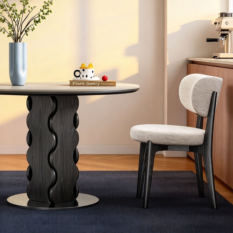 Concrete Top Dining Set, 29.5" H x 43.3" W x 43.3" D, 5