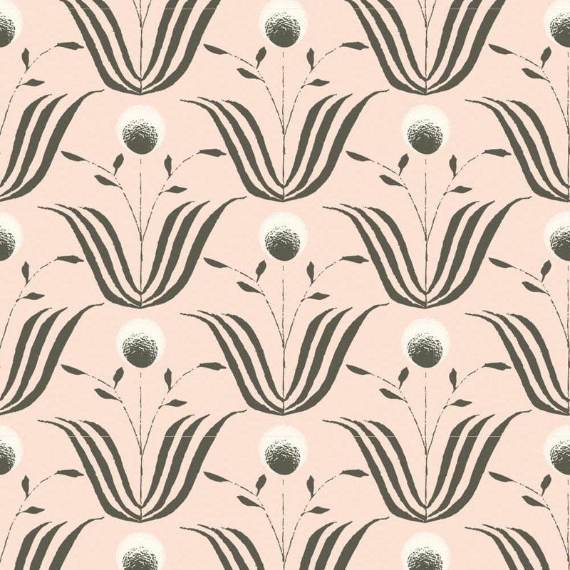 Lady Charlotte Spring Bloom 10' L x 24" W Wallpaper Tile, Soot, Premium Paper