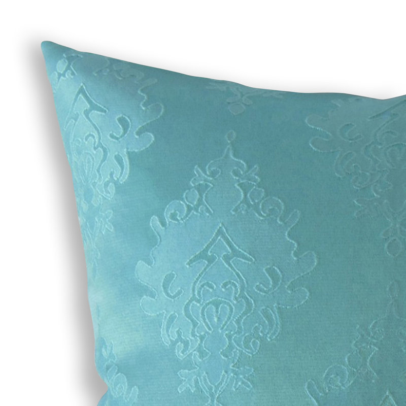Oreiller en damas Harding, 20 po x 20 po, Bleu ciel, Coussin décoratif
