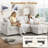 83" Convertible Sectional Sofa Bed Reversible Corduroy Pull Out Sleeper Couch With USB Charging & Storage Chaise & Pillows