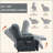 23" Seat Width And High Back Large Size Beige Chenille Power Lift Recliner Chair With 8-Point Vibration Massage And Lumbar Heating-1569945764