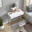 Bureau de coiffeuse blanc avec tabouret - Petite coiffeuse avec 3 modes d'éclairage Luminosité réglable - Coiffeuse 32 po avec 2 tiroirs