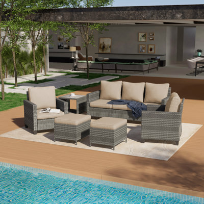 Castlegar 5 - Person Patio Conversation Set with Cushions