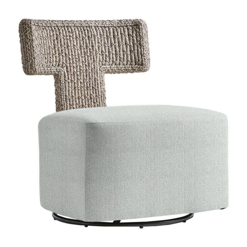 Cabo Swivel Patio Chair with Cushions, Light Grey Linen 6032-010