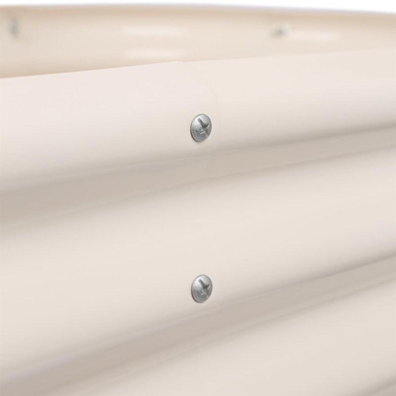 Metal Raised Garden Bed, Ivory, 1, 45cm H x 90cm W x 35.4cm D