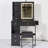 29.2" Small Size Left Drawer Desktop Vanity Table + Cushioned Stool