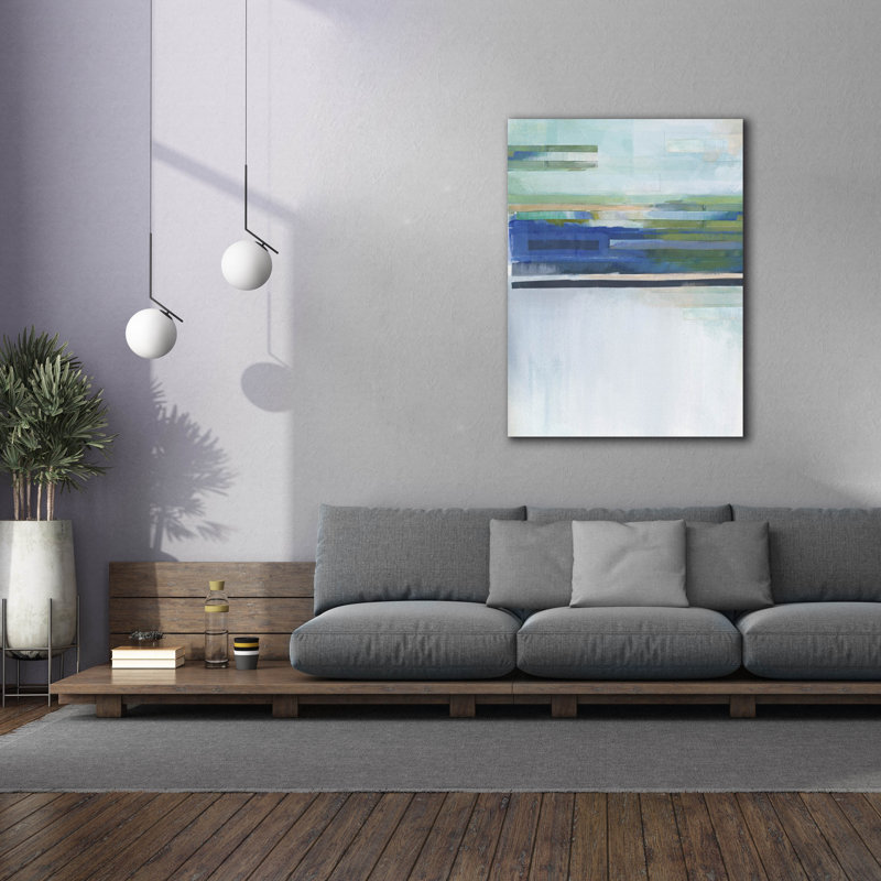  «Blue Lapis Waterfall 1» par Brittany Evans, art mural sur toile, 40 po x 54 po