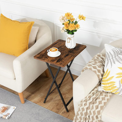 Ensemble de 4 plateaux télé pliants, plateaux télé pour manger avec support, tables pliantes pour petits espaces