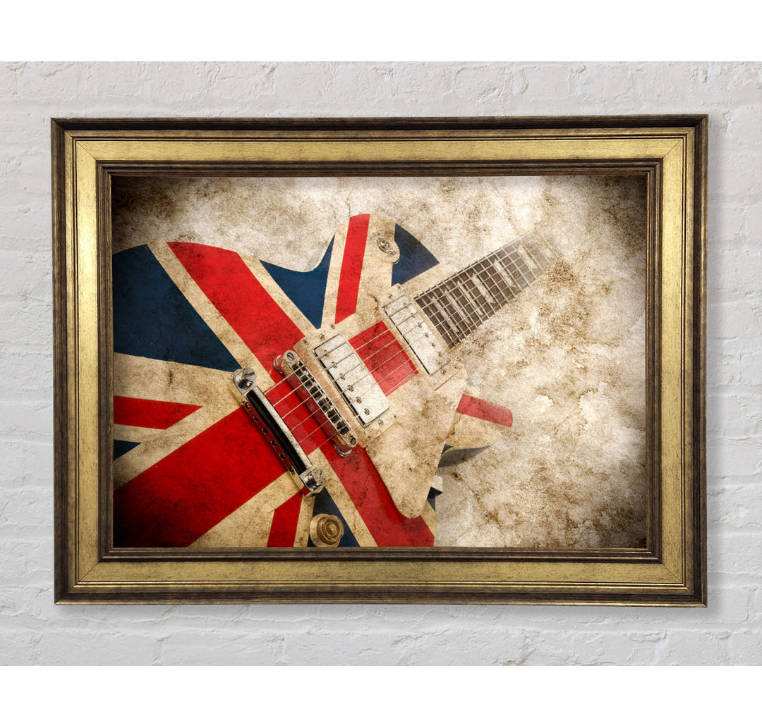 Britische Retro-Gitarre 1 - Einzelne Bilderrahmen Kunstdrucke