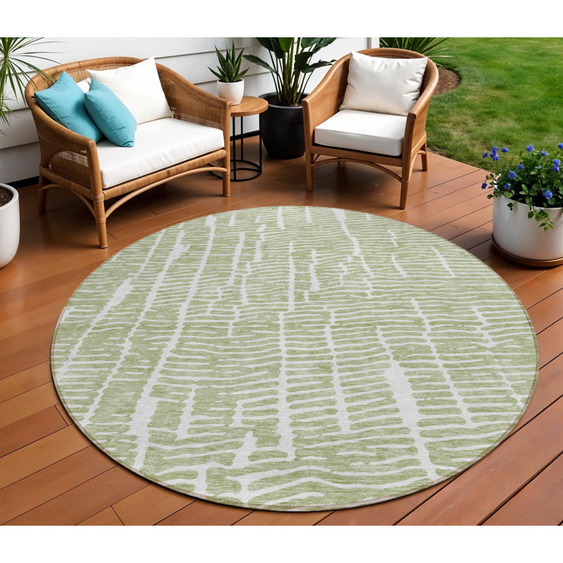 HomeRoots Round Machine Woven Area Rug