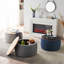 Repose-pieds rond avec rangement, fonction 2 en 1, table de bout et repose-pieds-392759985