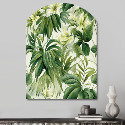 Corwen - Arch plants Metal Wall Art, Asymmetrical Metal Wall Sculpture Print