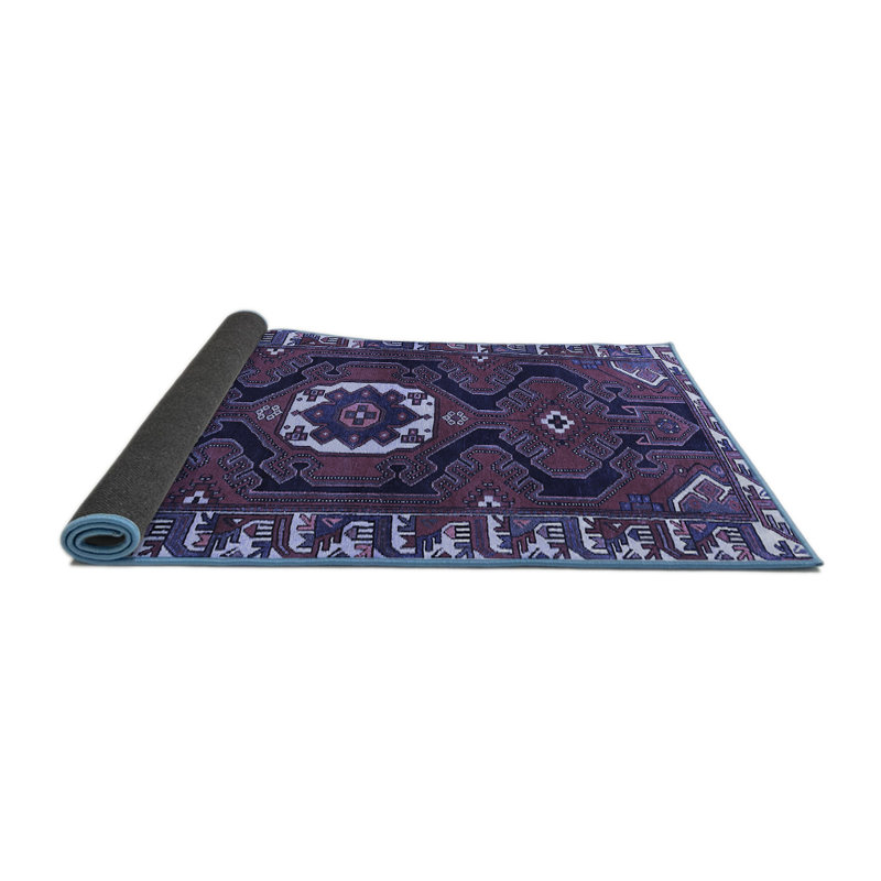 Tapis carré en laine / polyester oriental bleu tissé à la machine 5 pi x 5 pi